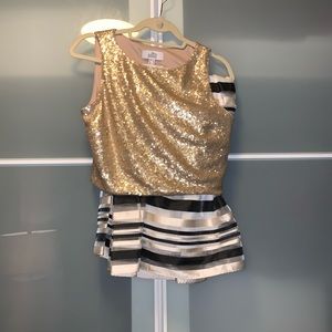 2 pc skirt and crop top party dress